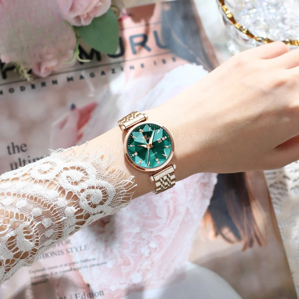Edelstahl Armbanduhr "Orologio Da Donna Al Quarzo Con Diamanti no.3084" - PITANI