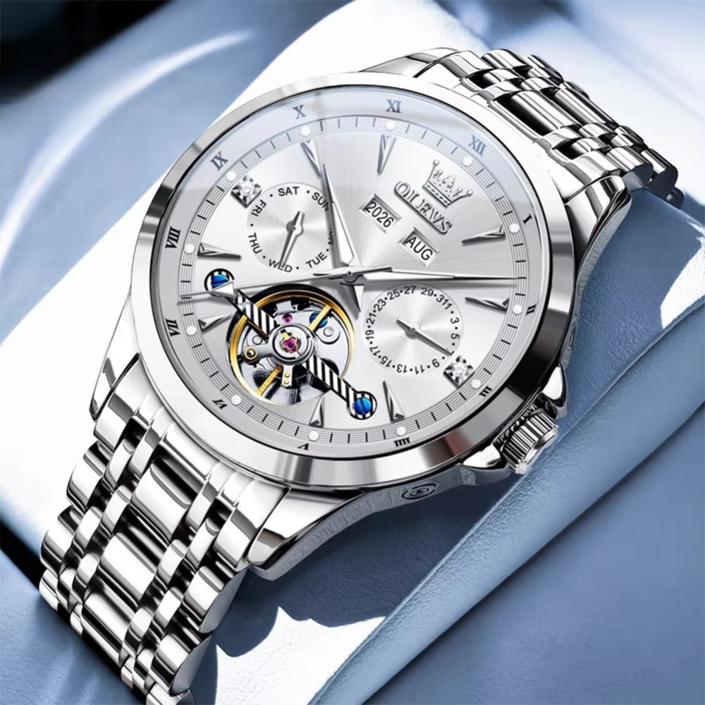 Edelstahl Automatik Armbanduhr mit Monats und Jahresanzeige "Orologio automatico da uomo no.5191" - PITANI