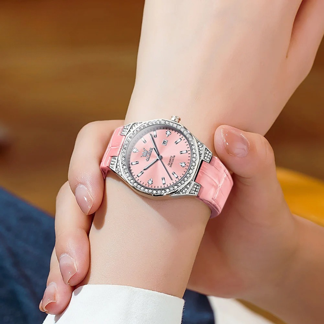 Leder Armbanduhr "Elegante Castone Con Diamanti Pieni no.3083" - PITANI