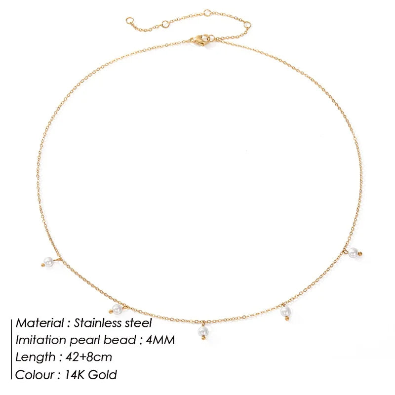 Edelstahl Halskette "Catena con Perla no.572" - PITANI