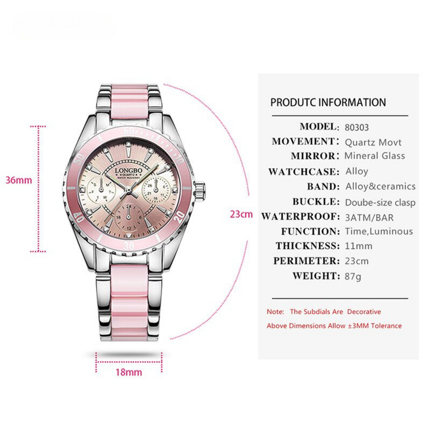 Edelstahl Armbanduhr "Ceramica no.274" - PITANI