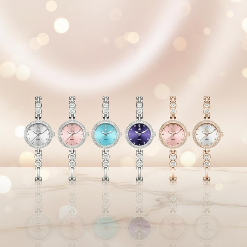 Zirconia besetzte Glitzer Edelstahl Armbanduhr "Orologio elegante da donna no.3218" - PITANI