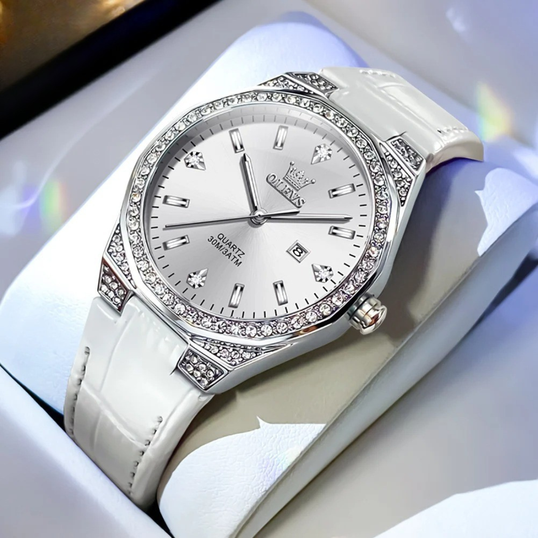Leder Armbanduhr "Elegante Castone Con Diamanti Pieni no.3083" - PITANI