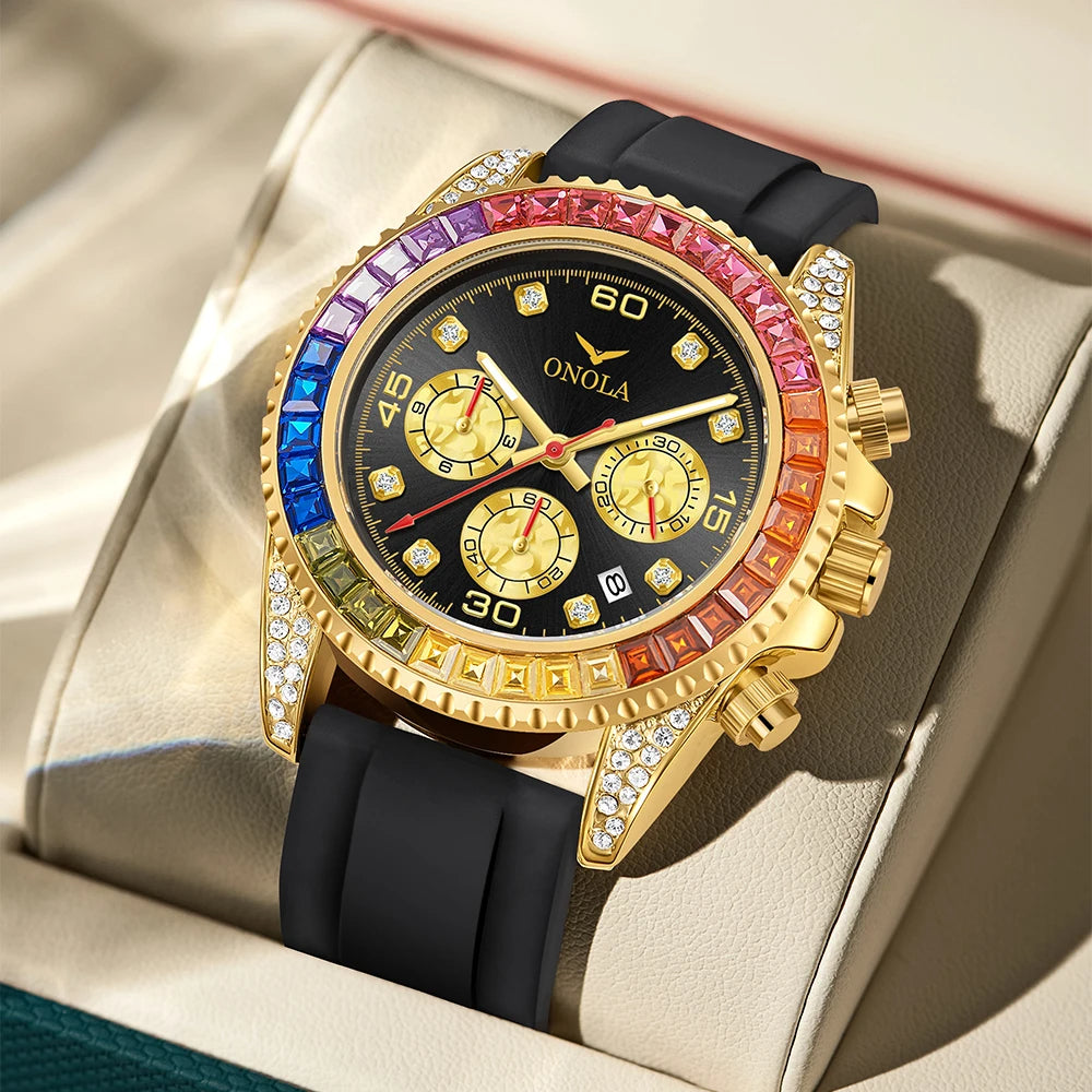 Edelstahl Armbanduhr "Diamante Colorato no.286" - PITANI