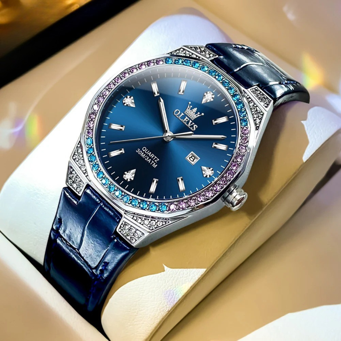 Leder Armbanduhr "Elegante Castone Con Diamanti Pieni no.3083" - PITANI
