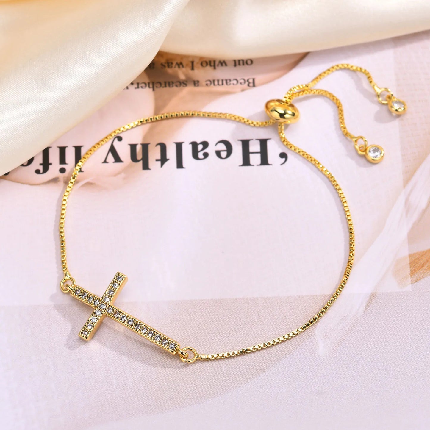 Edelstahl Glitzer Kreuz Armband "Braccialetti a Croce no.5205" - PITANI