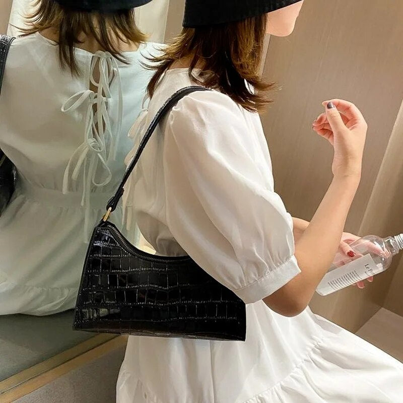 Premium "Borsa In Coccodrillo" Handtasche/Clutch Größe "S" - PITANI