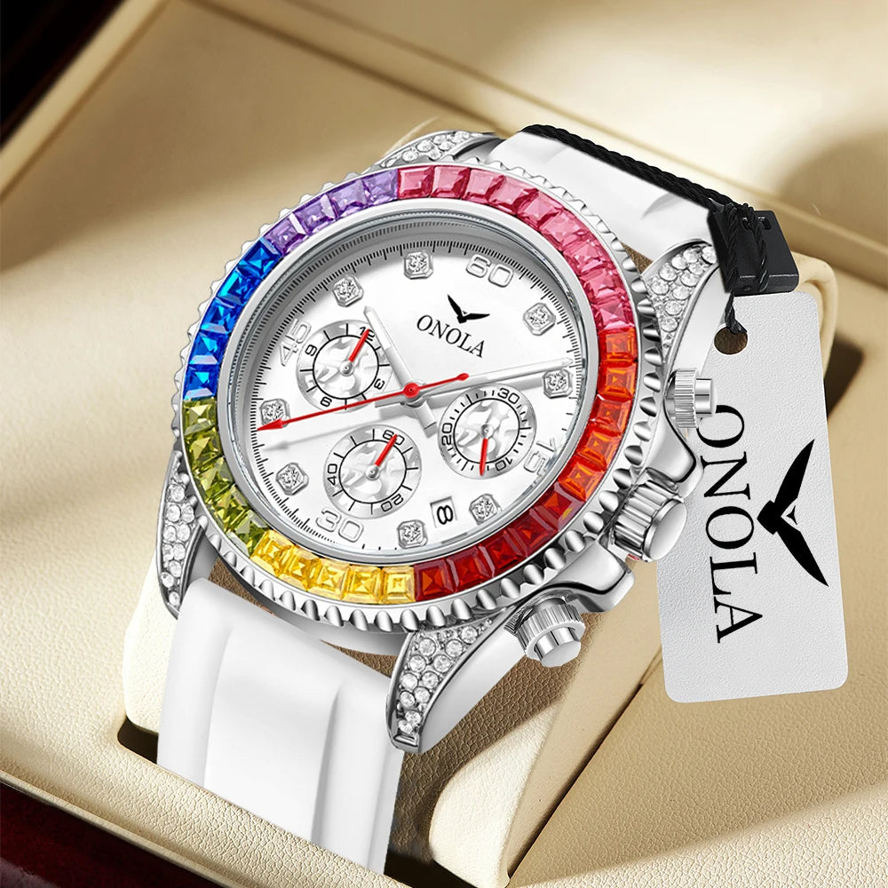 Edelstahl Armbanduhr "Diamante Colorato" - PITANI