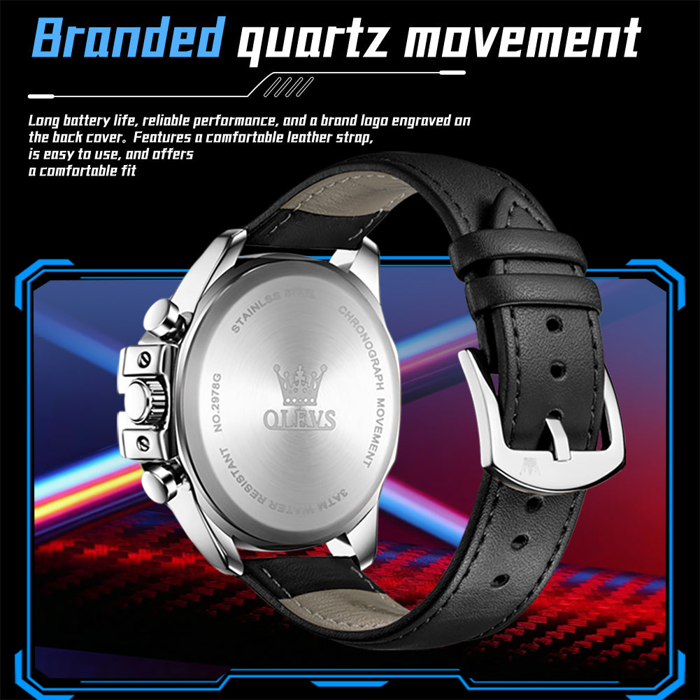 Markante Herren-Quarzuhr im Chronographen-Look – Wasserdichte XL- Armbanduhr – no. 5347 - PITANI