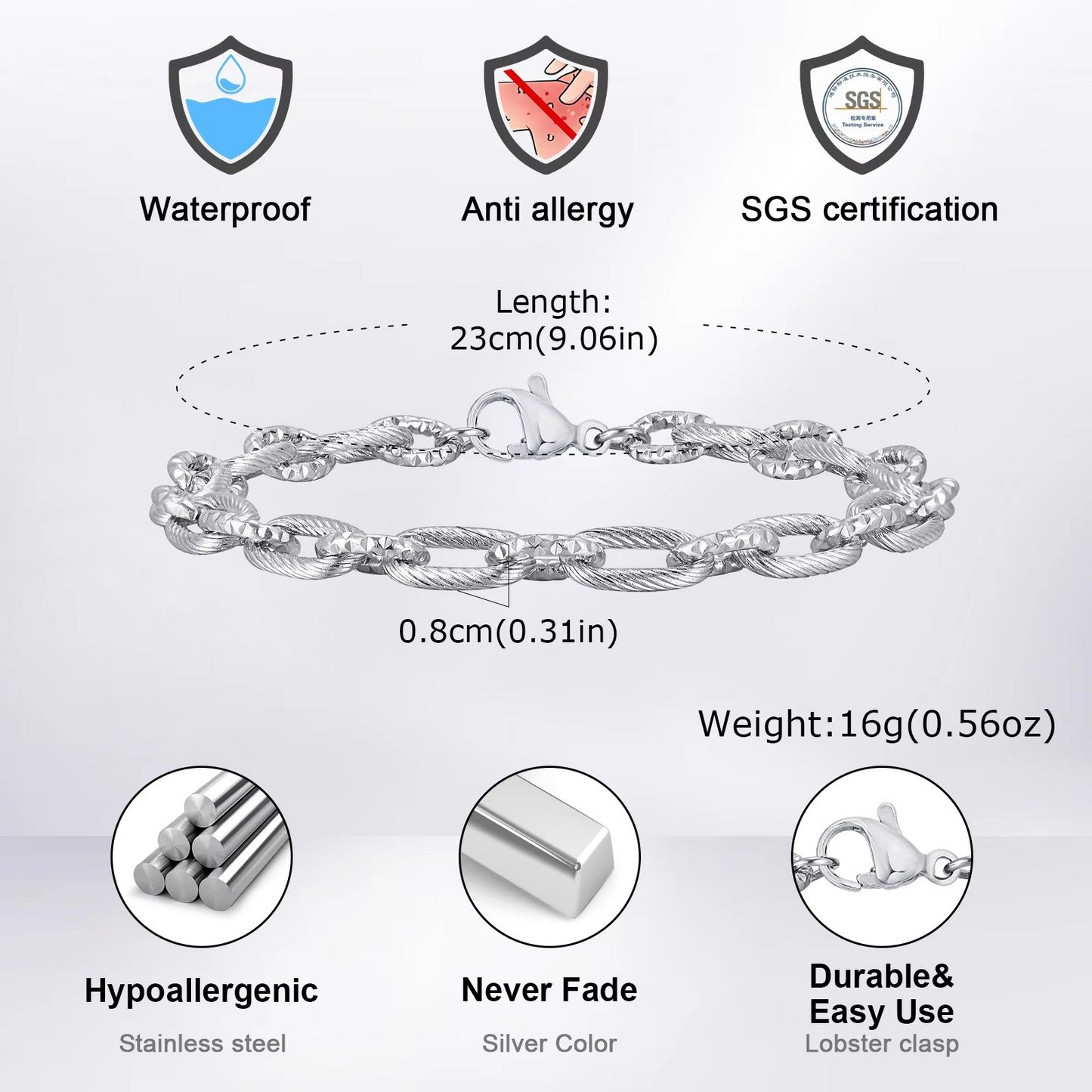 Handgefertigte Gliederarmbänder aus Edelstahl als Armband "Fatto a Mano no.5312" - PITANI