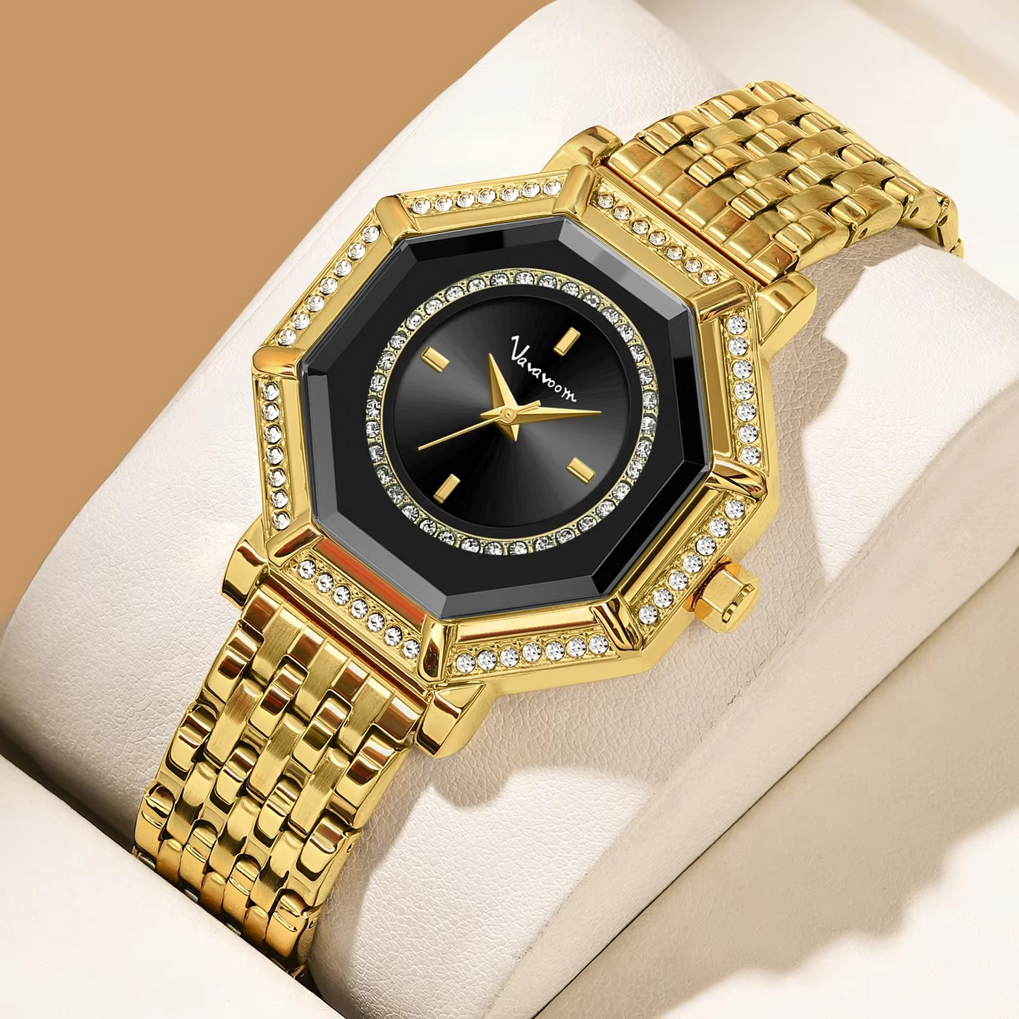 Geometrische Glitzer Edelstahl Armbanduhr "Splendido quarzo no.3177" - PITANI