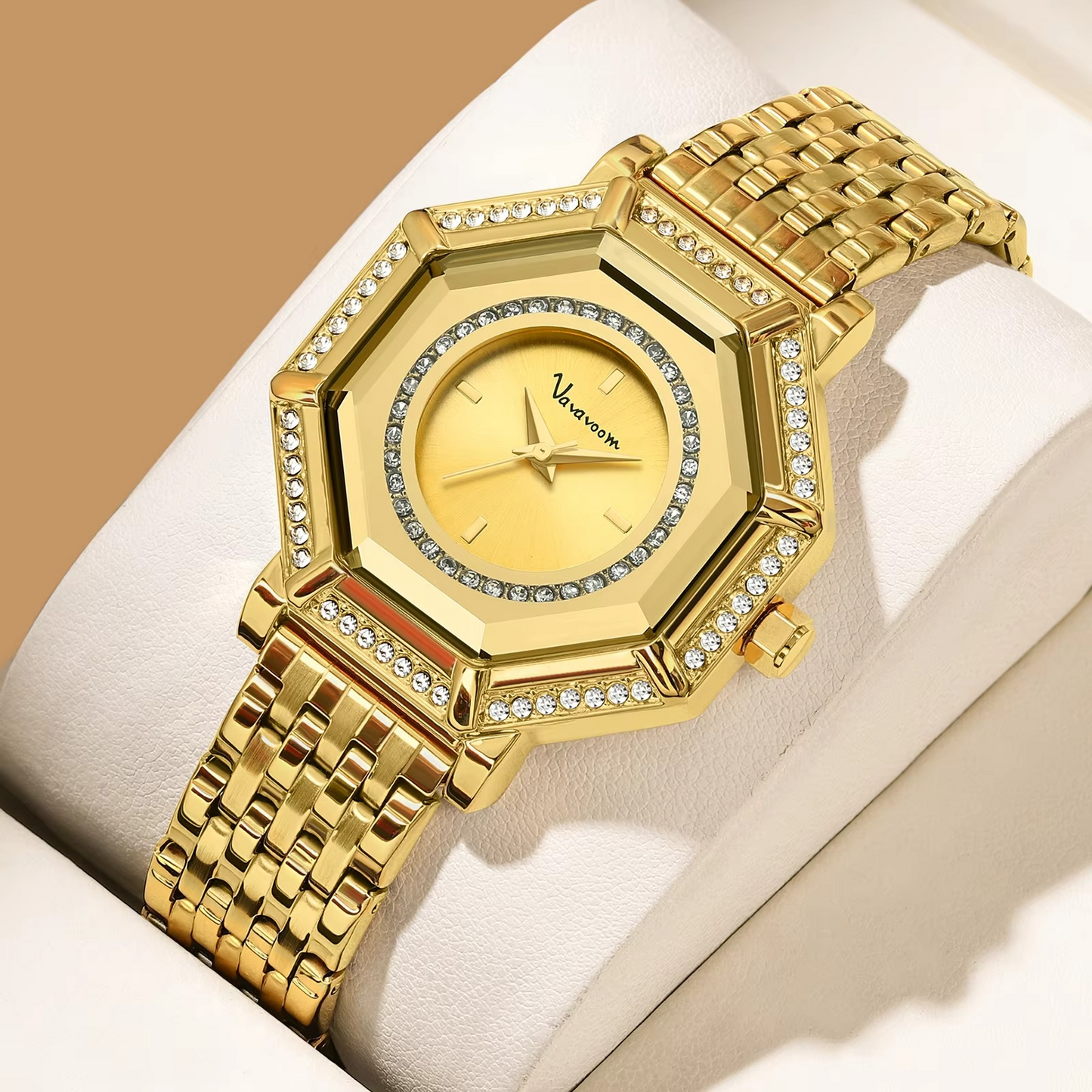 Geometrische Glitzer Edelstahl Armbanduhr "Splendido quarzo no.3177" - PITANI