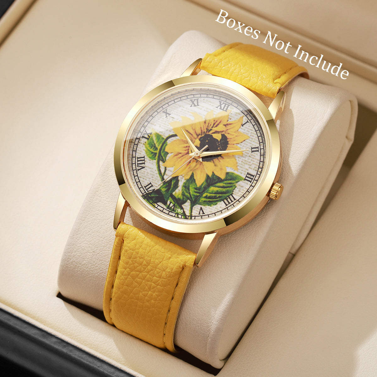 Modische Damen Armbanduhr mit Sonnenblumen-Motiv – Analoge Quarzuhr Armbanduhr no.3294 - PITANI