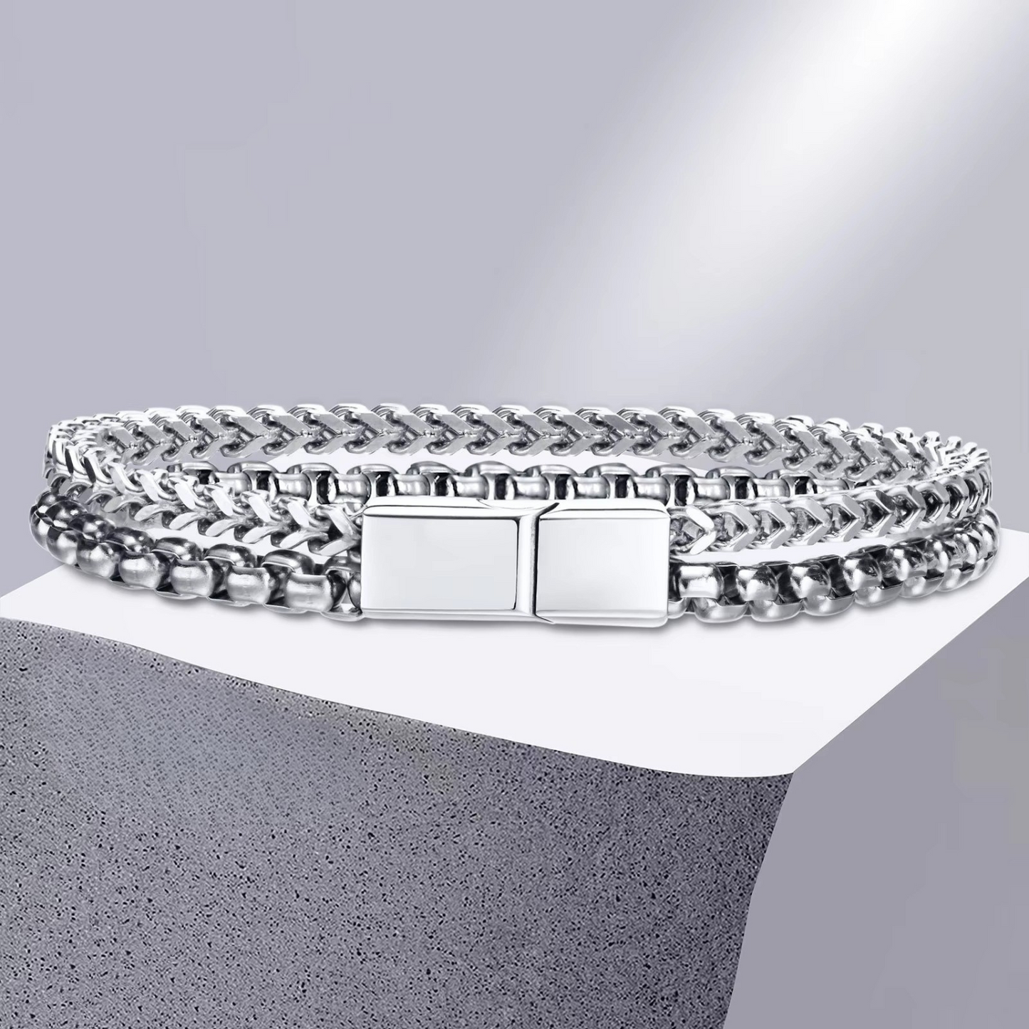 Edelstahl Doppelketten Armband "Polsino a Catena no.5317" - PITANI
