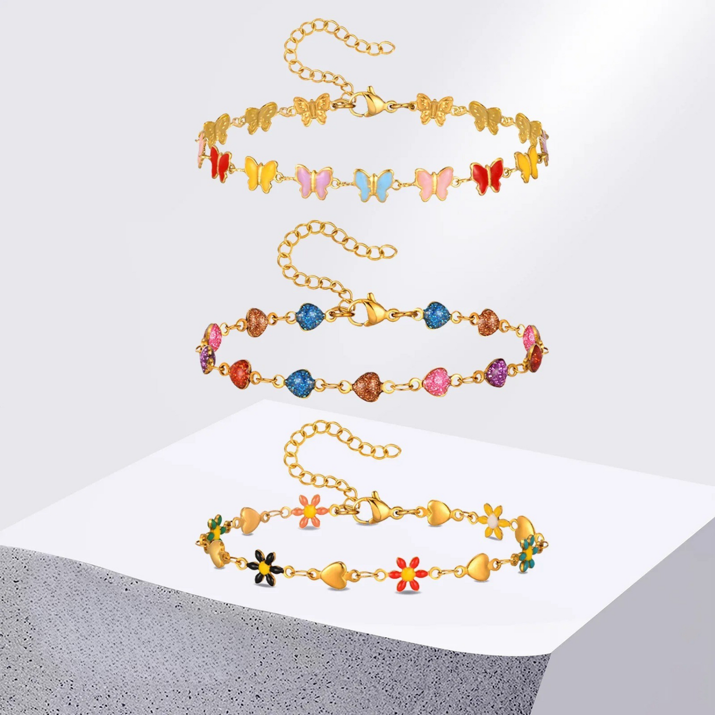 Buntes Edelstahl Armband mit verschiedenen Motiven "Fiore Del Cuore no.5210" - PITANI
