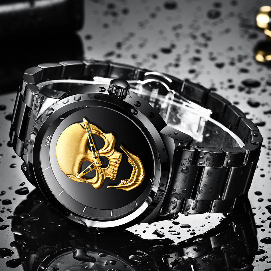 Totenkopf Motiv Edelstahl Armbanduhr "no.402" - PITANI