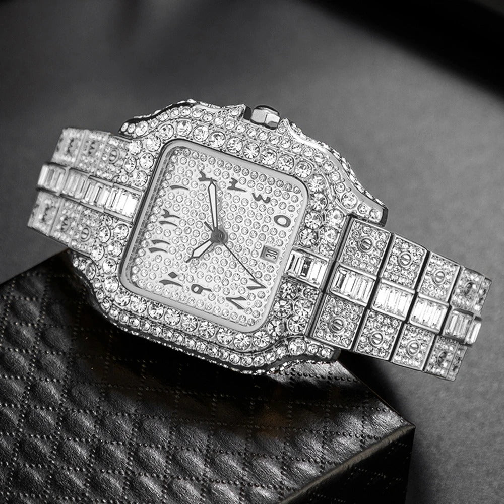 Edelstahl Automatik Armbanduhr "Diamante Ghiacciato no.417" - PITANI