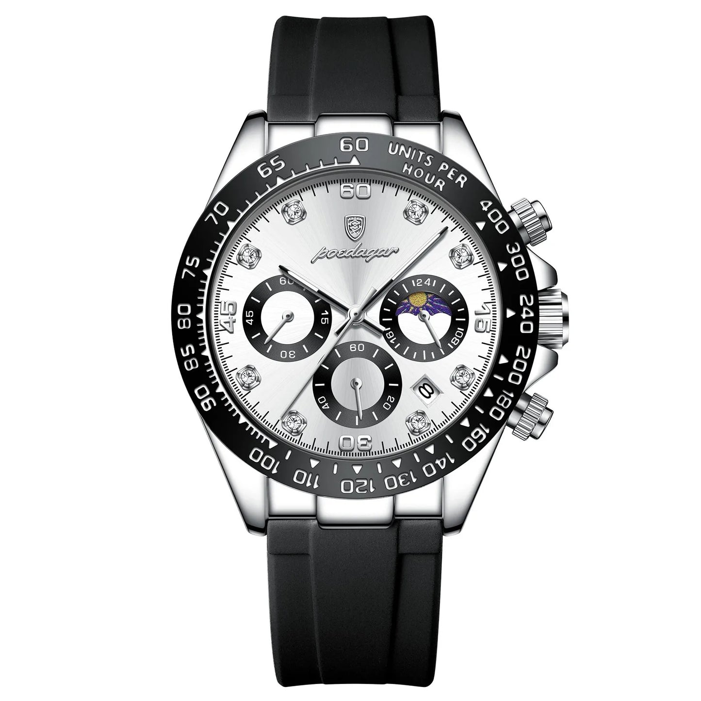 Modische Armbanduhr mit Diamantenoptik im Ziffernblatt "Cronografo Luminoso no.4168" - PITANI