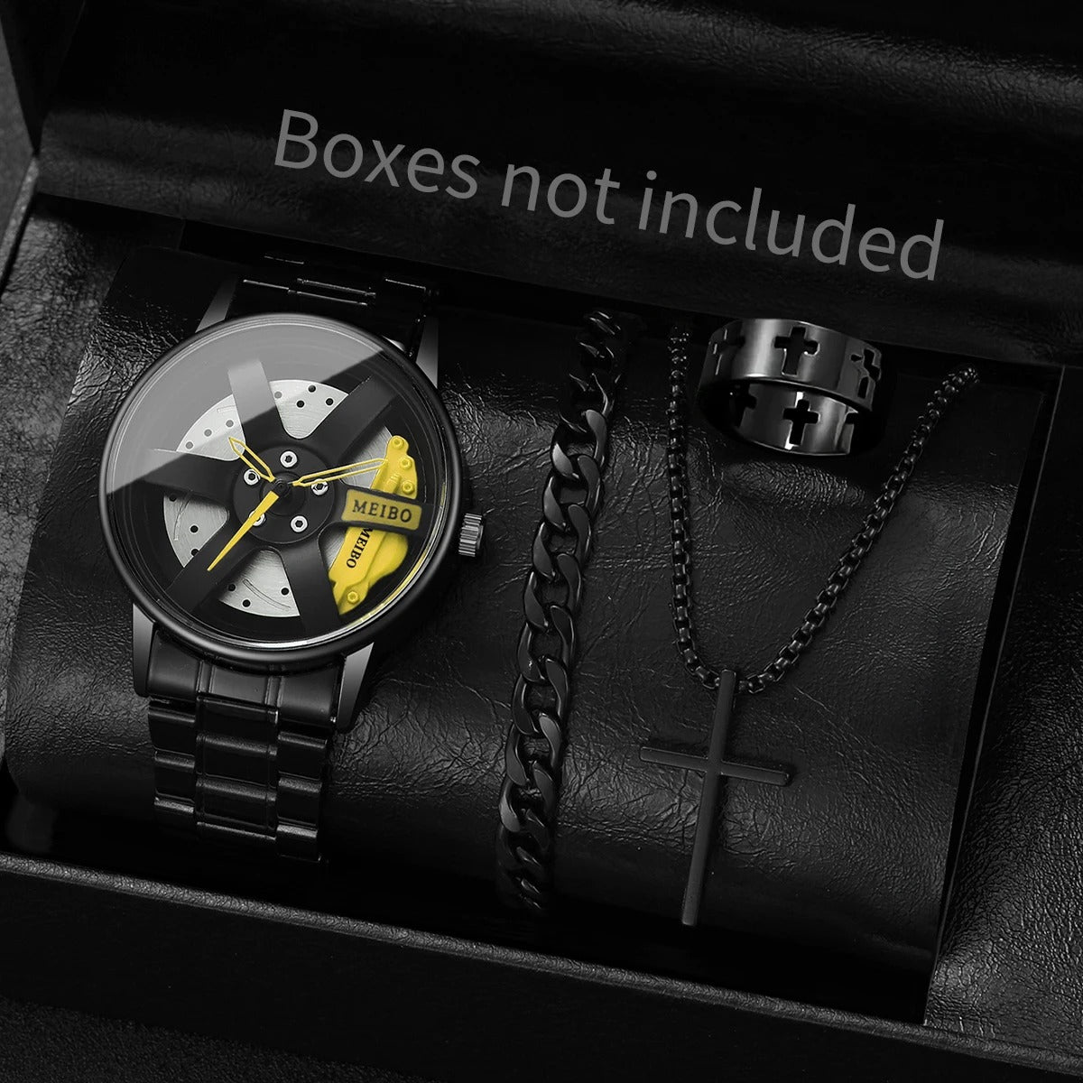 4-teiliges Felgenuhr Geschenkset „Orologio di grande belle mare No.6813“ - PITANI