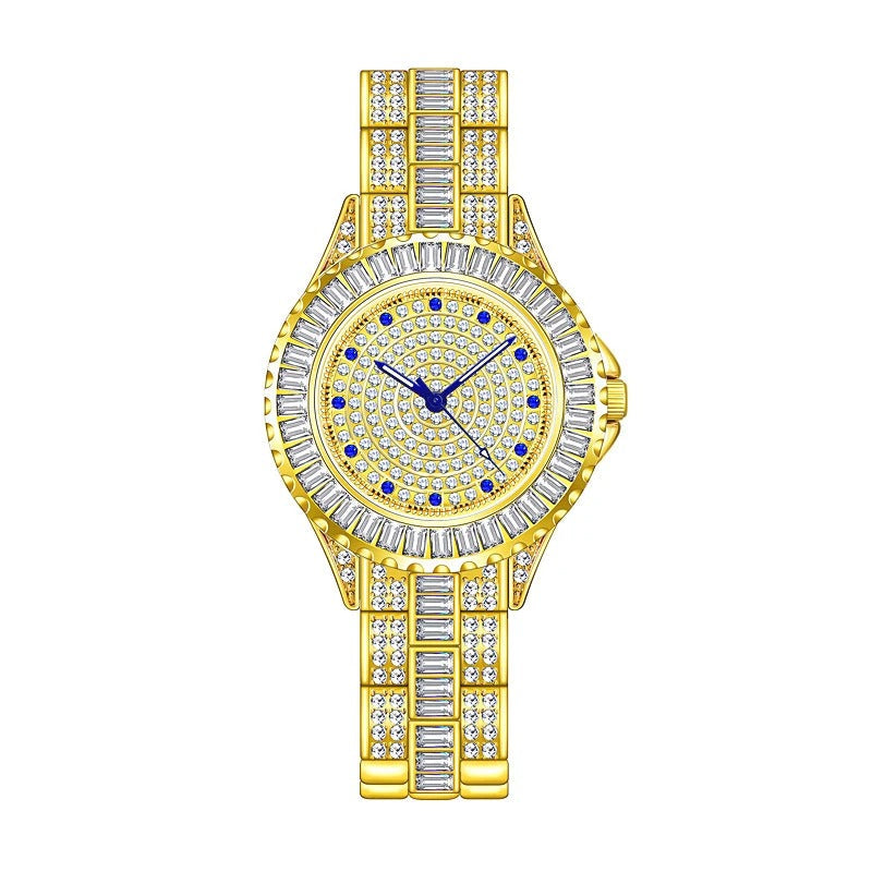 Edelstahl Glitzer Armbanduhr "Orologio Con Diamanti In Oro no.3160" - PITANI