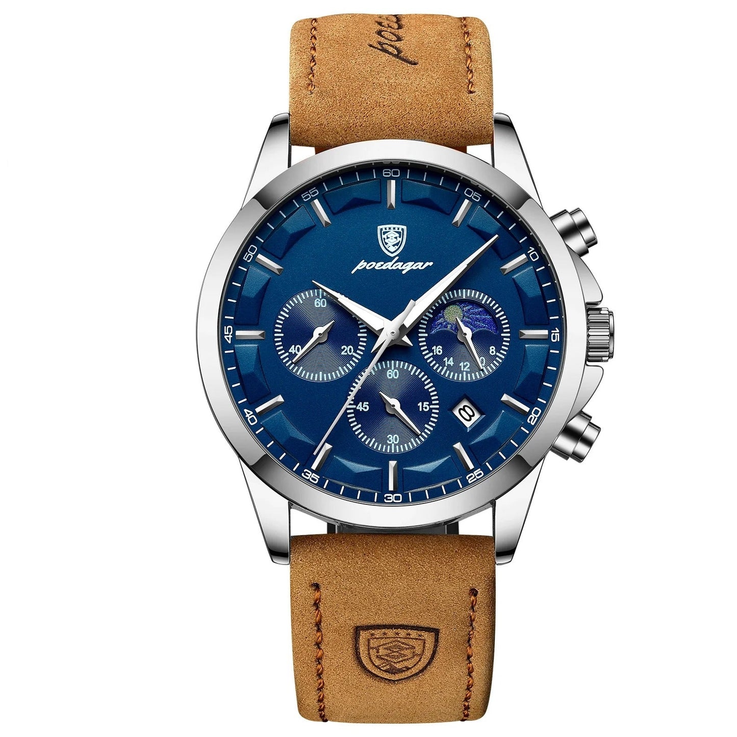 Edelstahl/Leder Armbanduhr "Orologio Impermeabile Luminoso no.414" - PITANI