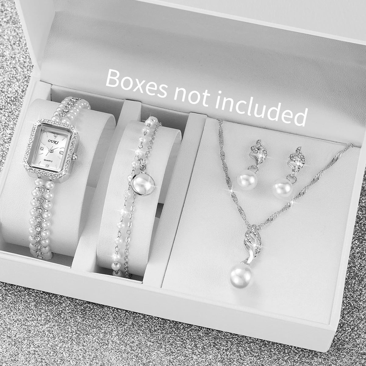 5-teiliges Perlen Uhren-Schmuckset „Orologi Da Donna Perle No.6806“ - PITANI