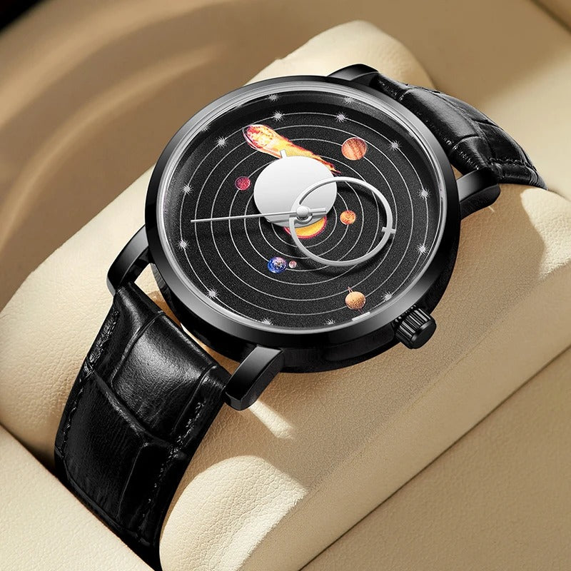 Leder Sonnensystem Optik Armbanduhr "Orologi Da Uomo Solari no.468" - PITANI