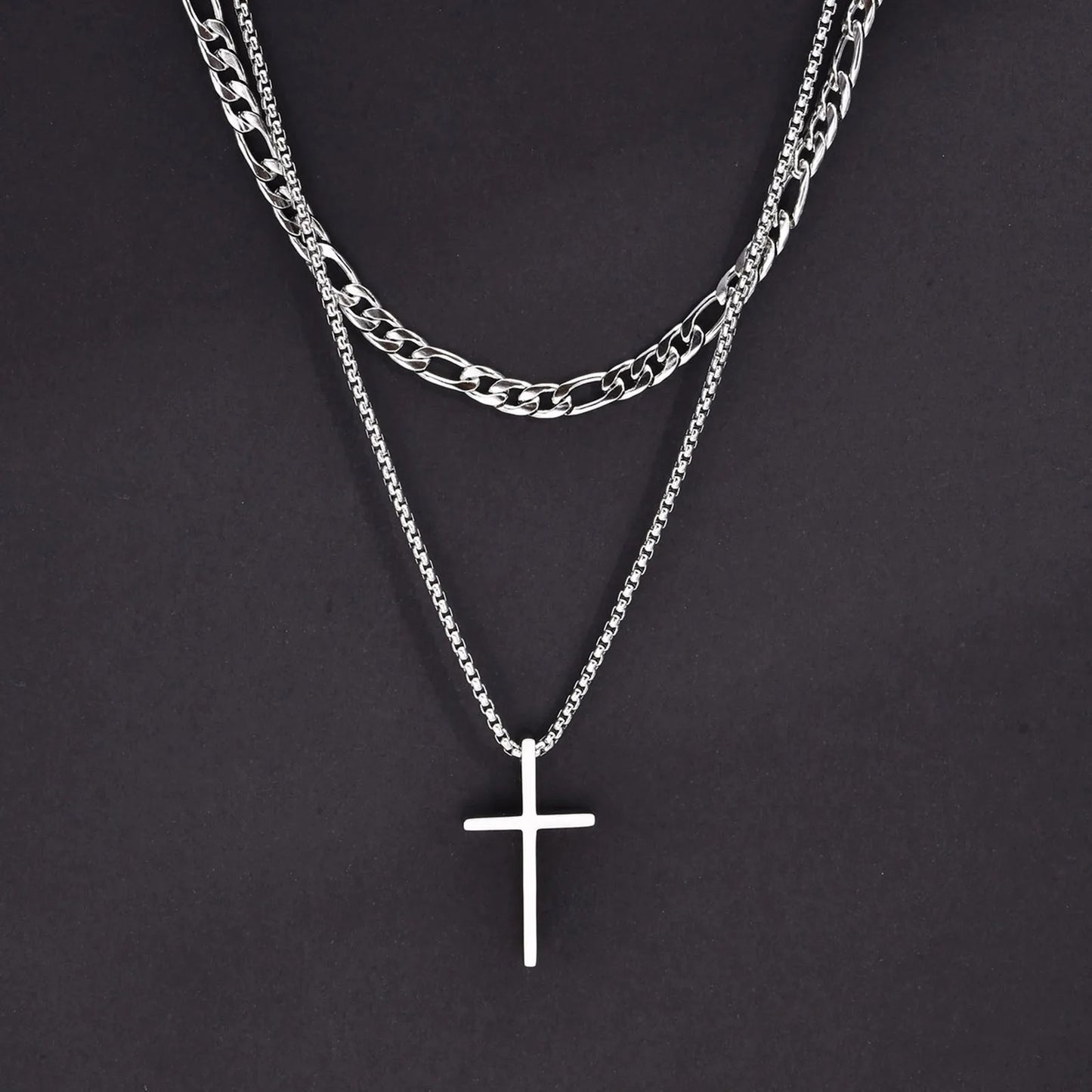 Edelstahl Kreuz Halskette "Ciondolo croce semplice no.4233" - PITANI