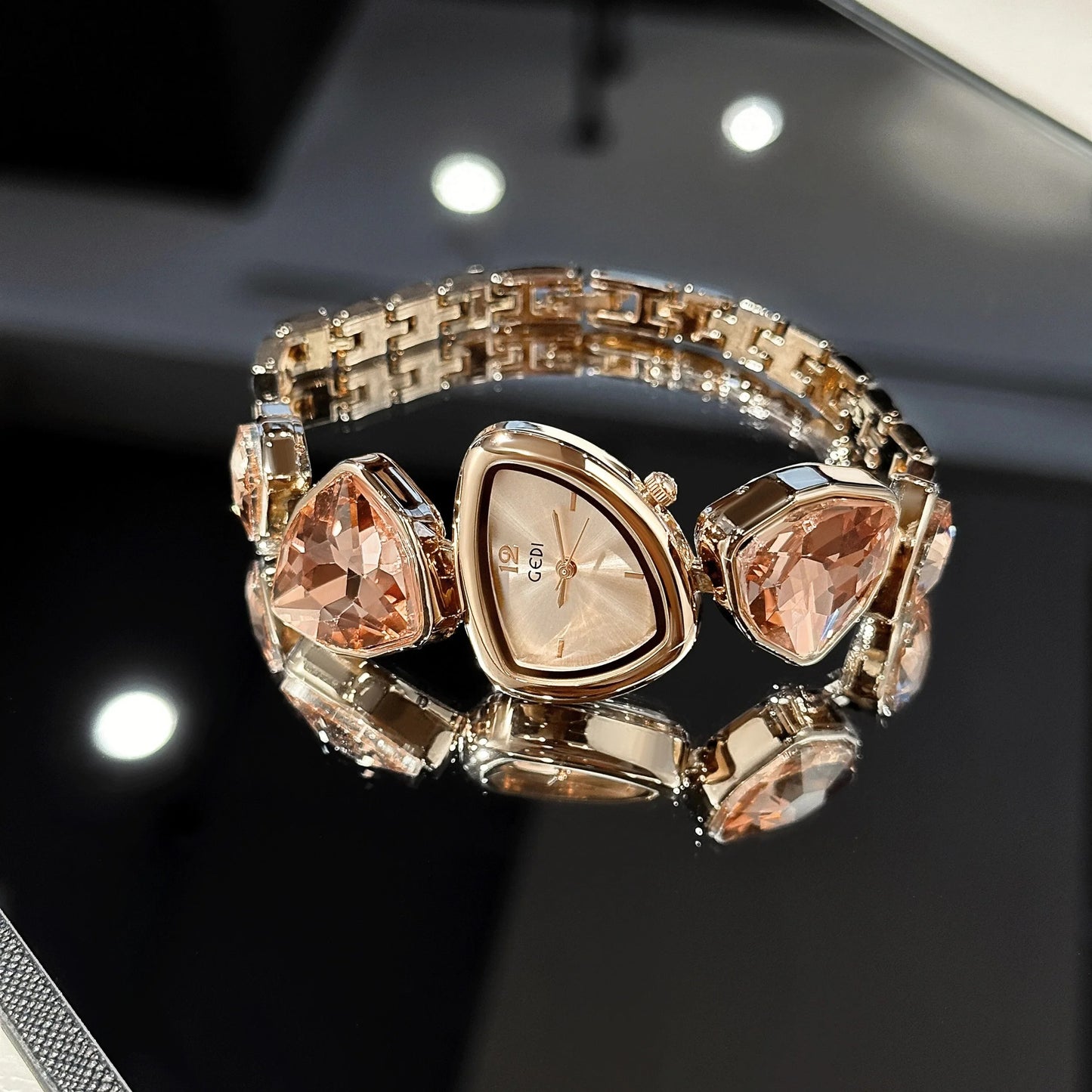 Edelstahl Glitzer Armbanduhr "Orologio Con Bracciale E Diamanti no.157" - PITANI