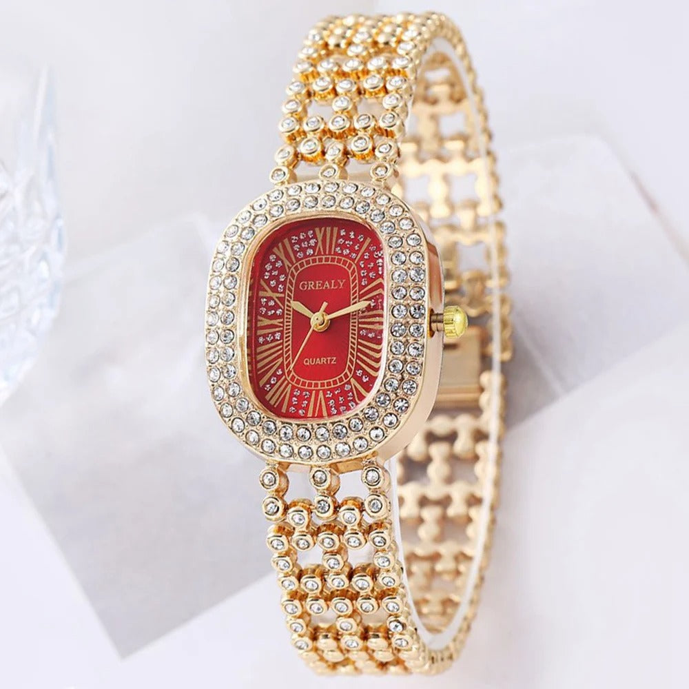 Edelstahl Glitzer Armbanduhr "Orologio Strass Lusso no.3147" - PITANI