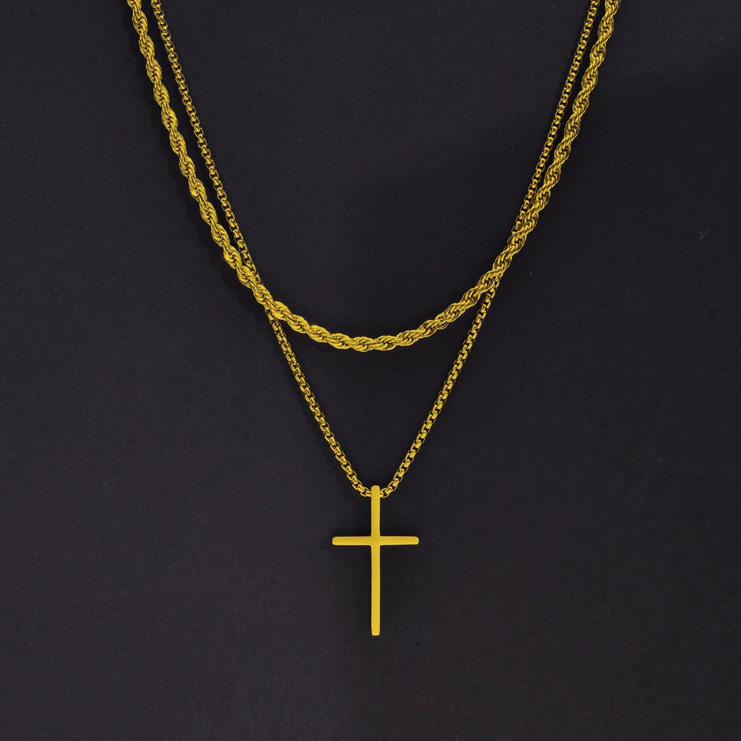 Edelstahl Kreuz Halskette "Ciondolo croce semplice no.4233" - PITANI