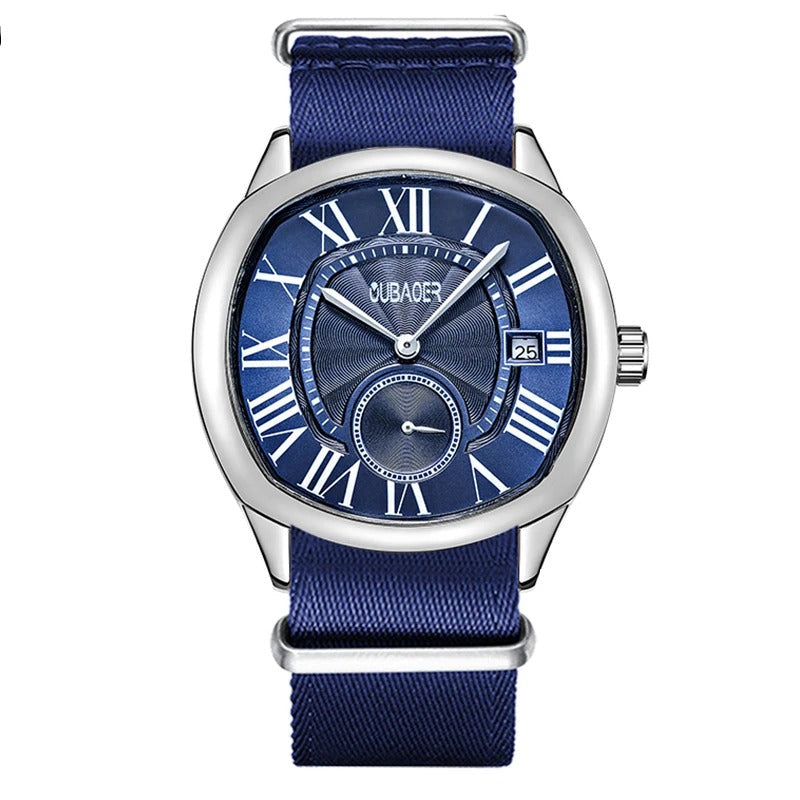 Edelstahl/Stoff Armbanduhr mit außergewöhnlicher Lünette "Orologi Da Polso Da Lavoro no.4150" - PITANI
