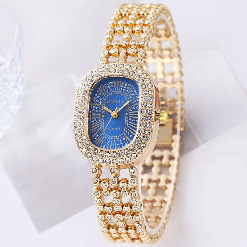 Edelstahl Glitzer Armbanduhr "Orologio Strass Lusso no.3147" - PITANI