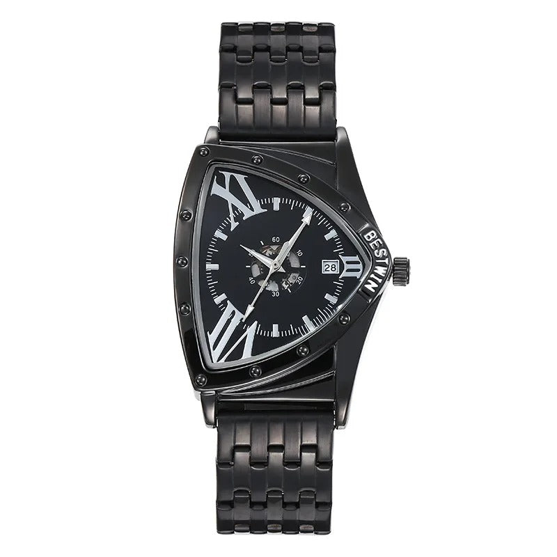 Außergewöhnliche Dreieckige Edelstahl Armbanduhr "Uomo Triangolo d'Oro Quarzo no.4114" - PITANI