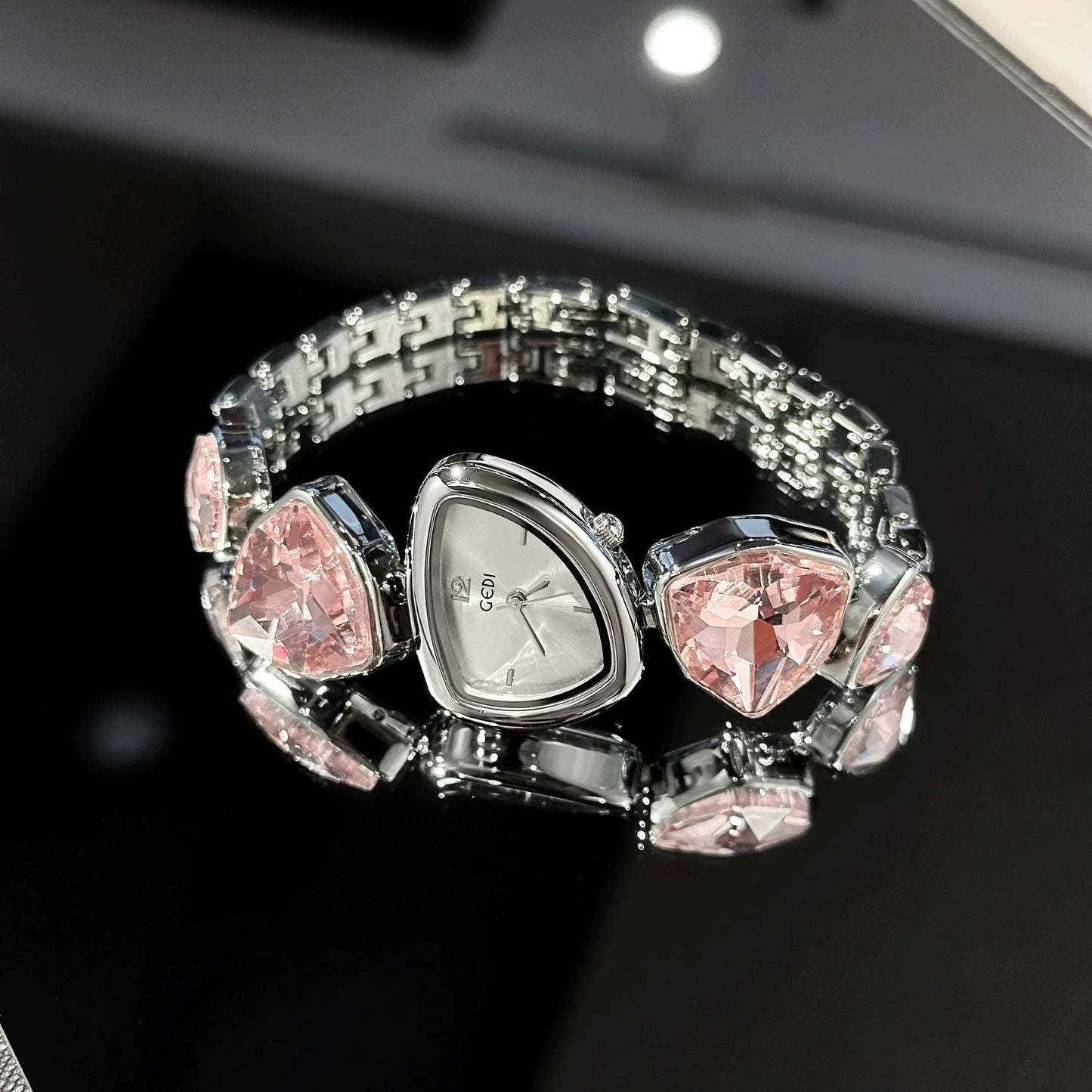 Edelstahl Glitzer Armbanduhr "Orologio Con Bracciale E Diamanti no.157" - PITANI
