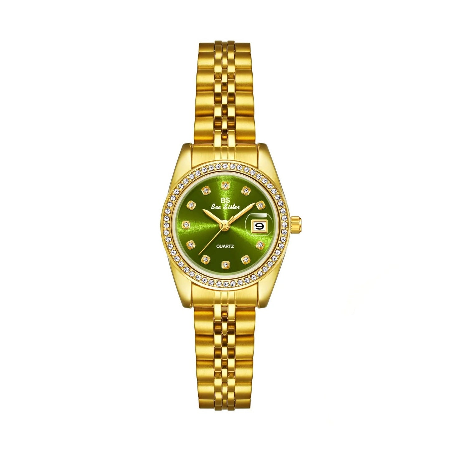 Edelstahl Armbanduhr mit glitzernder Lünette "Orologi Bracciale In Oro no.3158" - PITANI