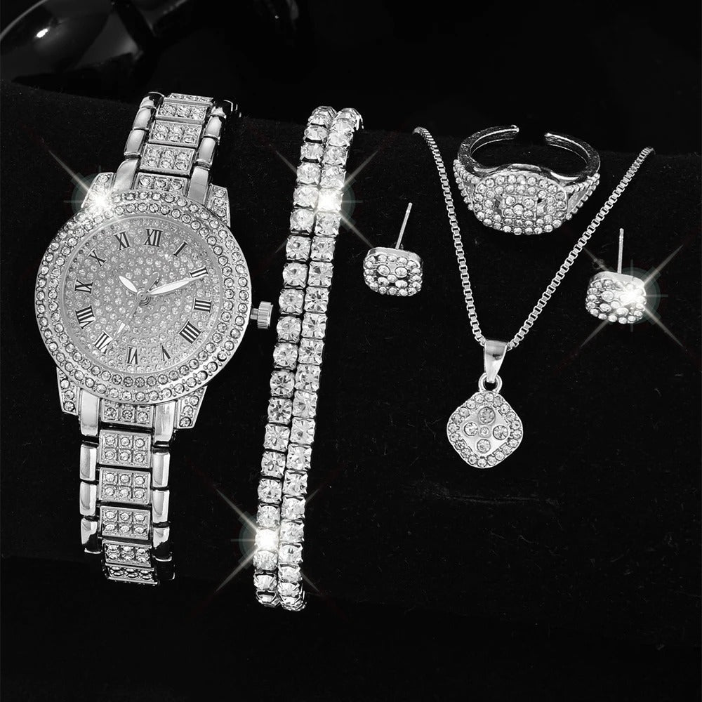 Glitzer Uhren-Schmuckset „Orologio Da Polso Con Diamanti No.6831“ - PITANI