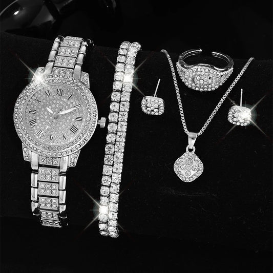 Glitzer Uhren-Schmuckset „Orologio Da Polso Con Diamanti No.6831“ - PITANI