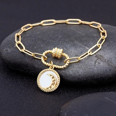 Edelstahl Mond Sterne Armband "Zircone Stella Luna no.545" - PITANI