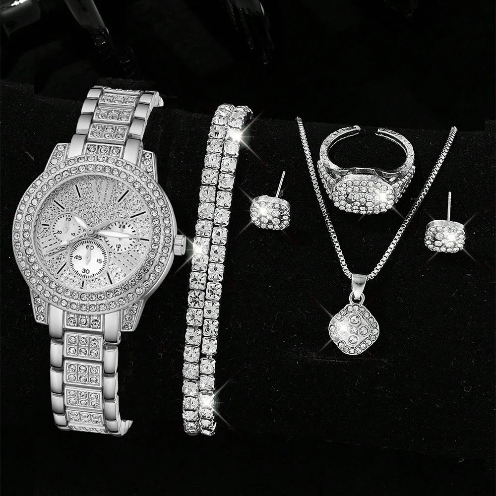 Glitzer Uhren-Schmuckset „Orologio Da Polso Con Diamanti No.6831“ - PITANI