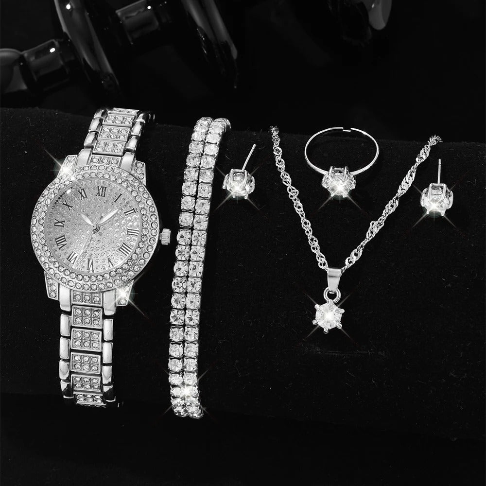 Glitzer Uhren-Schmuckset „Orologio Da Polso Con Diamanti No.6831“ - PITANI