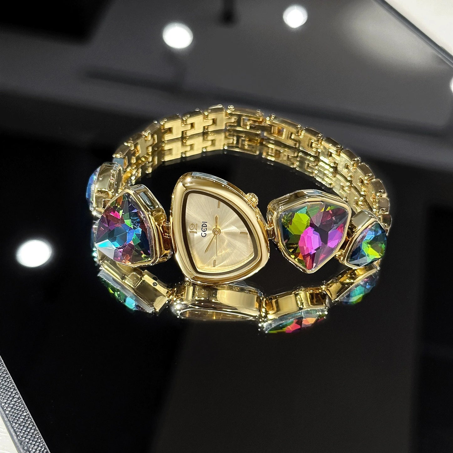 Edelstahl Glitzer Armbanduhr "Orologio Con Bracciale E Diamanti no.157" - PITANI