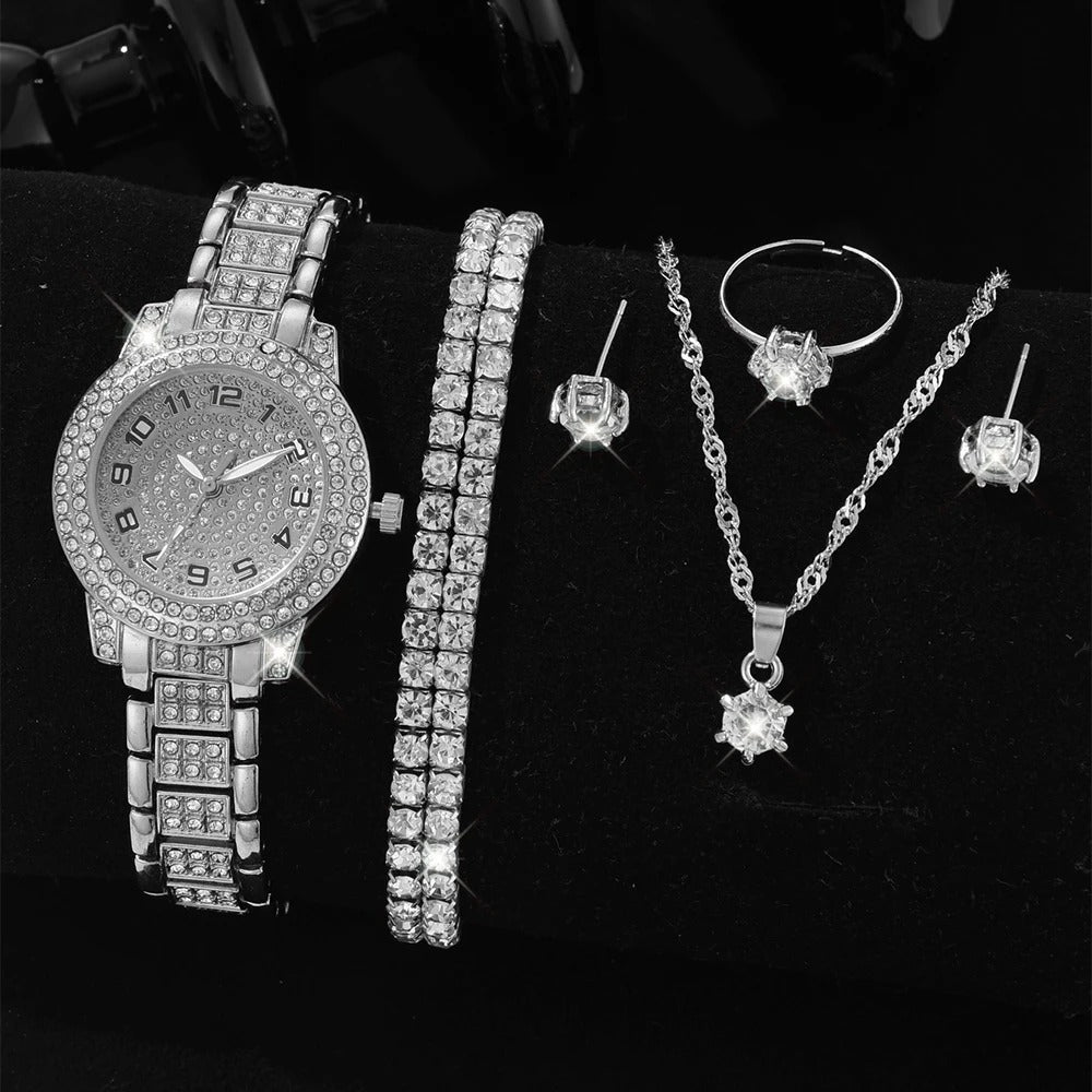 Glitzer Uhren-Schmuckset „Orologio Da Polso Con Diamanti No.6831“ - PITANI