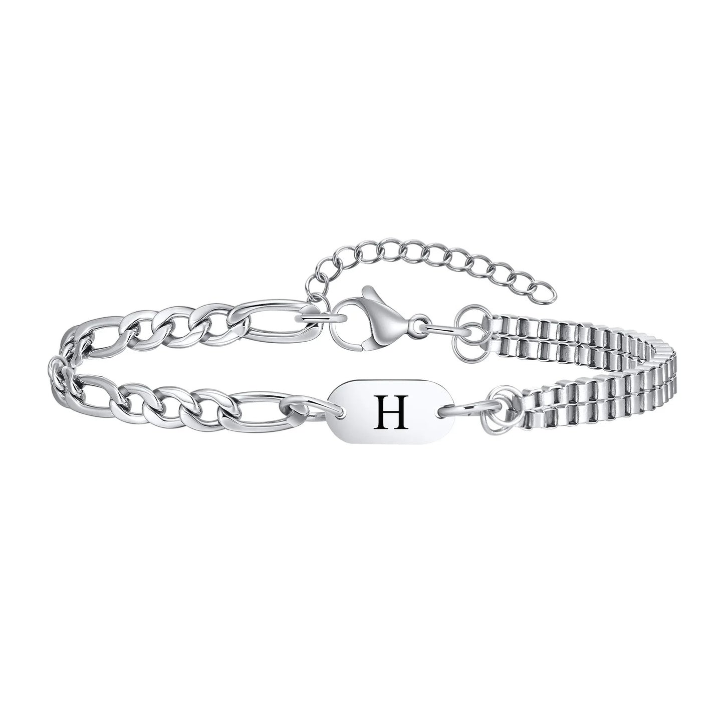 Edelstahl Buchstaben Armband "Scatola a doppio strato no.305" - PITANI