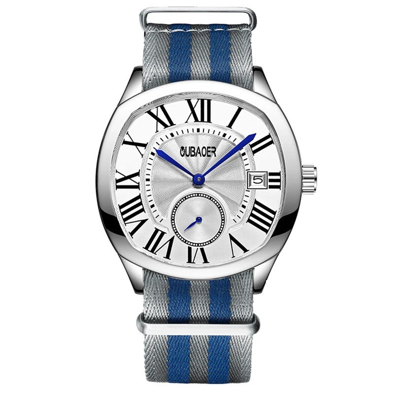 Edelstahl/Stoff Armbanduhr mit außergewöhnlicher Lünette "Orologi Da Polso Da Lavoro no.4150" - PITANI