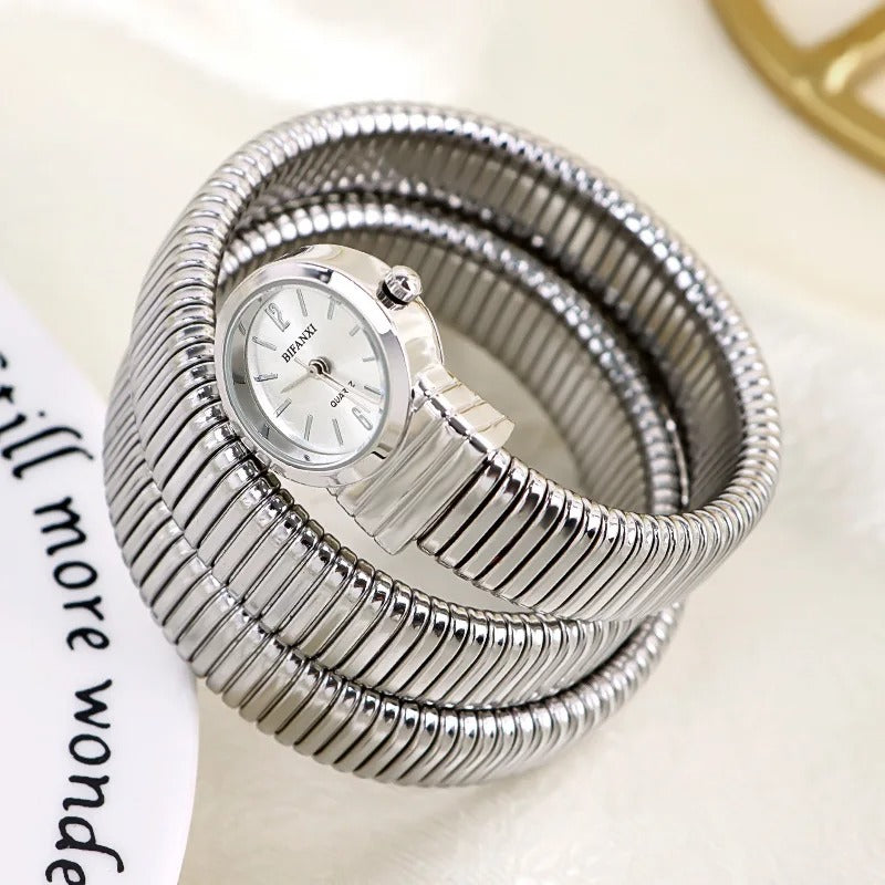 Schlangenform Edelstahl Armbanduhr "Quarzo A Forma no.148" - PITANI