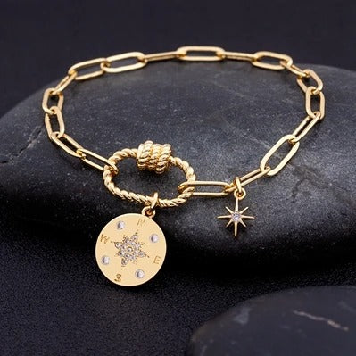 Edelstahl Mond Sterne Armband "Zircone Stella Luna no.545" - PITANI