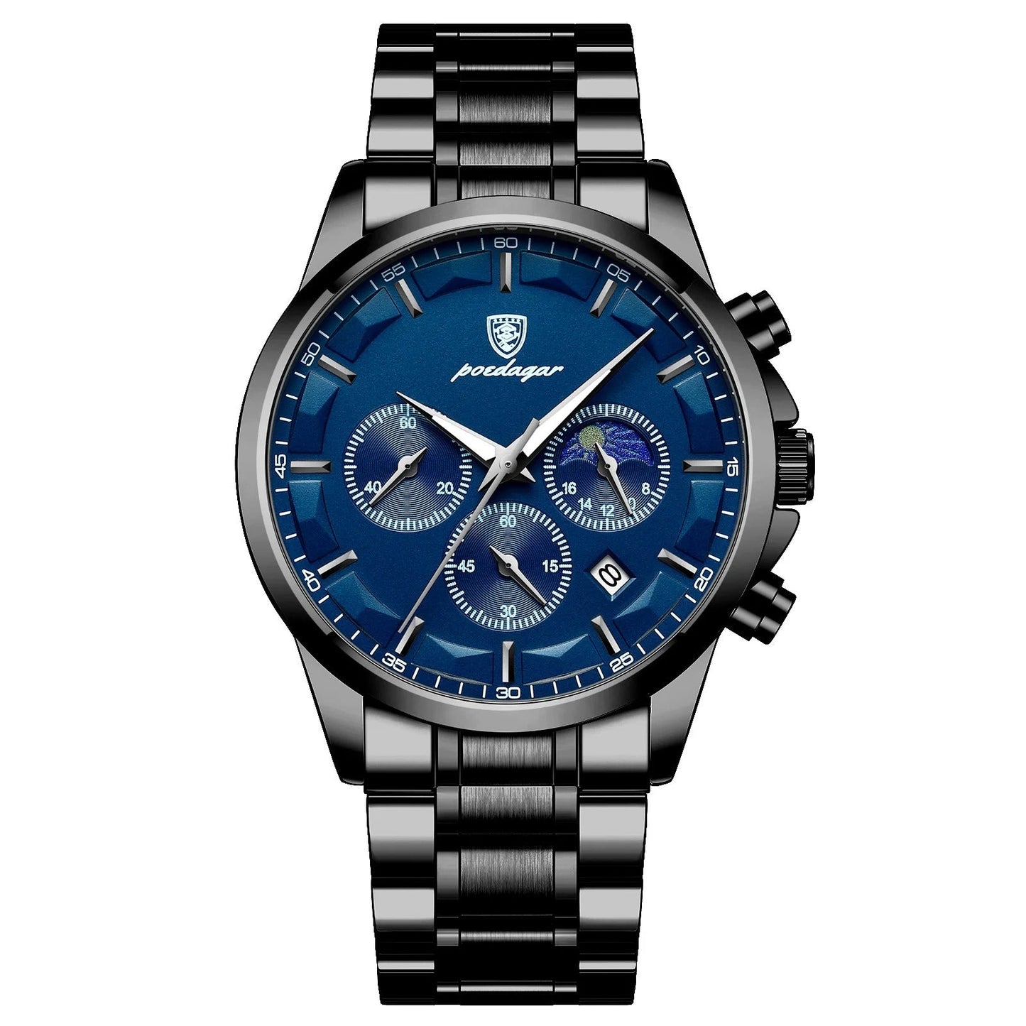 Edelstahl/Leder Armbanduhr "Orologio Impermeabile Luminoso no.414" - PITANI
