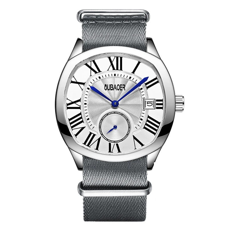 Edelstahl/Stoff Armbanduhr mit außergewöhnlicher Lünette "Orologi Da Polso Da Lavoro no.4150" - PITANI