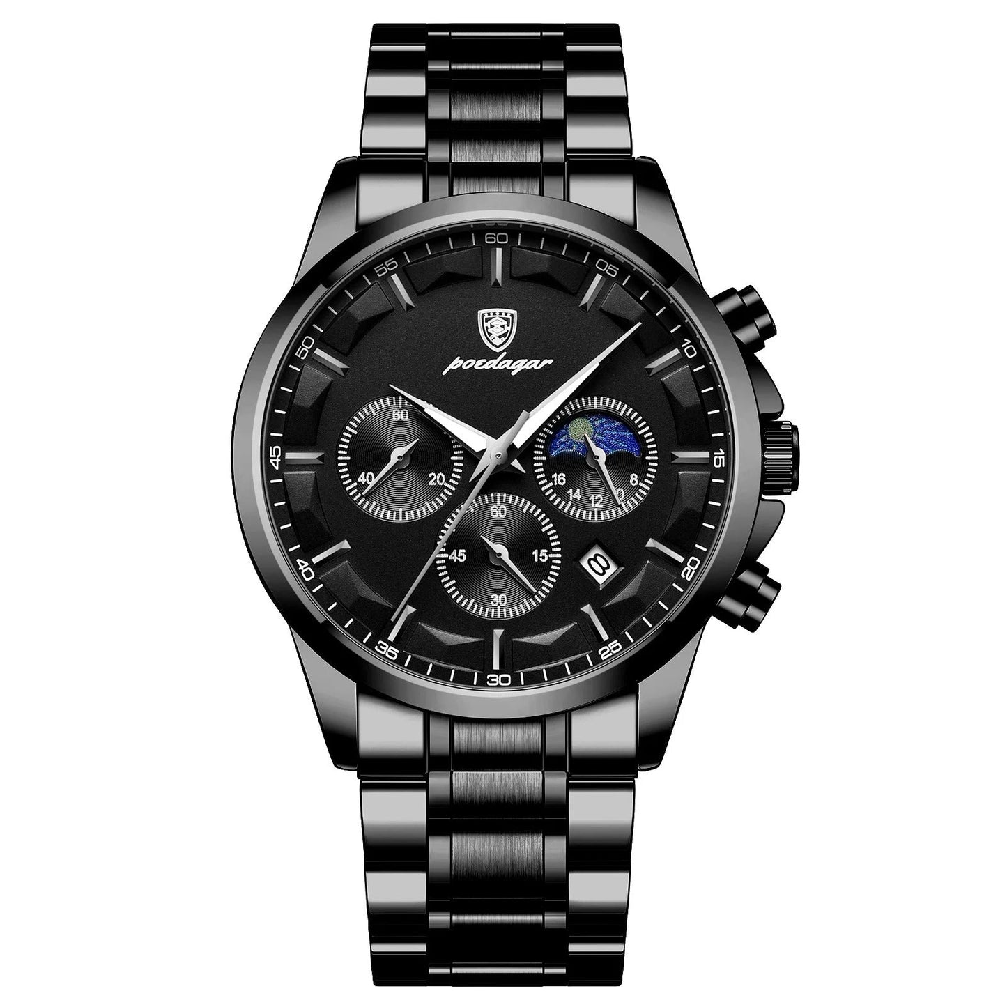 Edelstahl/Leder Armbanduhr "Orologio Impermeabile Luminoso no.414" - PITANI